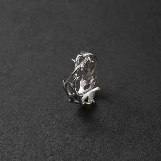 1 Thorn Ring - Retro Style Tail Ring, Alloy Material, Trendy for Both Men and Women, Hip-Hop Personality, Adjustable Size