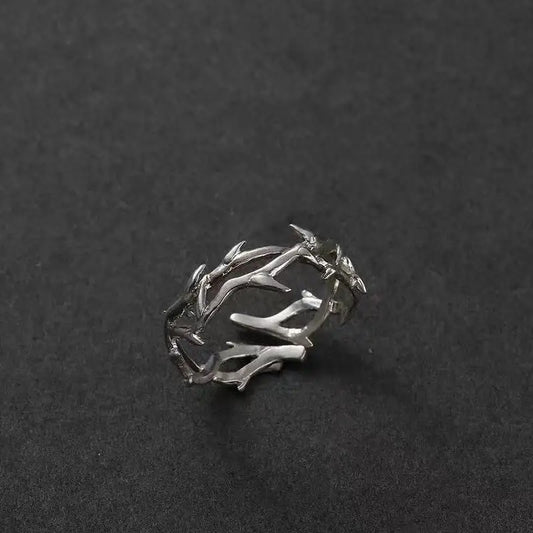 1 Thorn Ring - Retro Style Tail Ring, Alloy Material, Trendy for Both Men and Women, Hip-Hop Personality, Adjustable Size